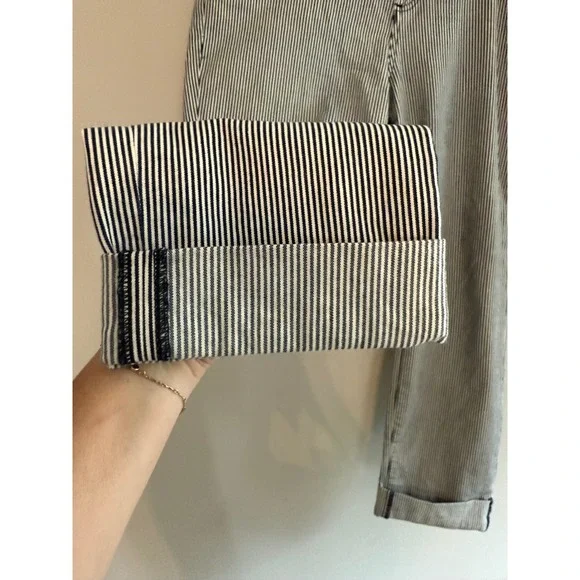 Kut‎ From the Kloth Catherine Boyfriend Striped Crop Pants Size 14 - Picture 5 of 9